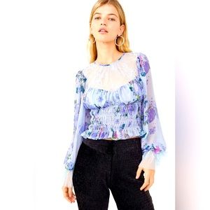 Free People Daphne abstract floral blouse